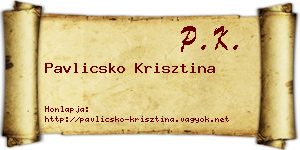 Pavlicsko Krisztina névjegykártya
